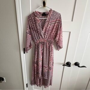 Stella & Julie, ladies, high low, Bohemian Wrap-Style Maxi/Midi Dress, size 4